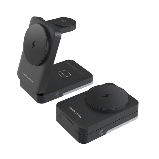 Stație de Încărcare 3-în-1 Mobile Origin PW28, Pliabilă, cu Lumină, Negru Stație de Încărcare 3-în-1 Mobile Origin PW28, Pliabilă, cu Lumină, Negru (Încărcătoare Wireless, MO-FCHS-PW28-BLK) by www.silkase.ro