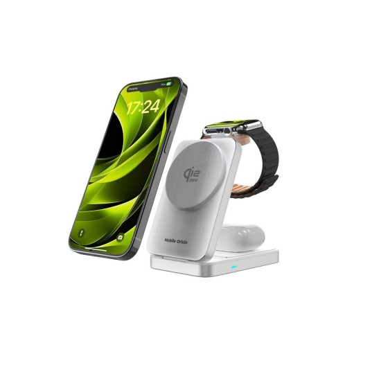 Stand de Încărcare Mobile Origin 3în1 Qi2 25W Foldable PW35, Compatibil MagSafe - Argintiu Stand de Încărcare Mobile Origin 3în1 Qi2 25W Foldable PW35, Compatibil MagSafe - Argintiu (Încărcătoare Wireless, MO-FCHS-PW35-SLV) by www.silkase.ro
