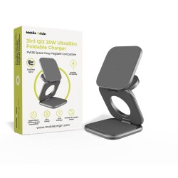 Încărcător Wireless 3în1 Mobile Origin PW36, Qi2 25W, Pliabil, MagSafe, Space Grey