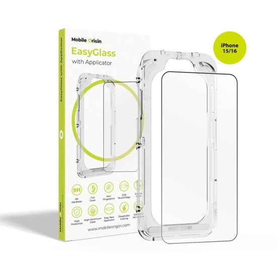 Folie de Protecție Mobile Origin EasyGlass cu Aplicator pentru iPhone 15 / iPhone 16 (iPhone 15, EGA-i16) by www.silkase.ro