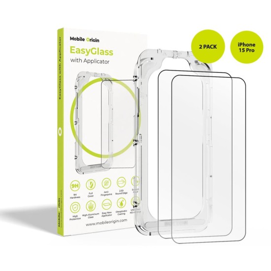 Set 2 Folii de Protecție Mobile Origin EasyGlass pentru iPhone 15 Pro, cu Aplicator Inclus Set 2 Folii de Protecție Mobile Origin EasyGlass pentru iPhone 15 Pro, cu Aplicator Inclus (iPhone 15 Pro, EGA-i15Pro-2pk) by www.silkase.ro