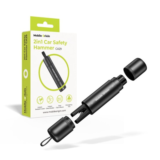 Ciocan de Siguranță Auto 2 în 1 Mobile Origin CA29 - Spargere Geam și Tăiere Centură (Accesorii auto, MO-CSH-CA29) by www.silkase.ro
