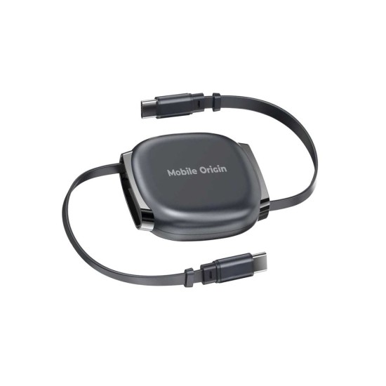 Cablu Retractabil Mobile Origin CB7, USB-C la USB-C, 100W, Space Grey (Incarcatoare, MO-CB7-SPG) by www.silkase.ro