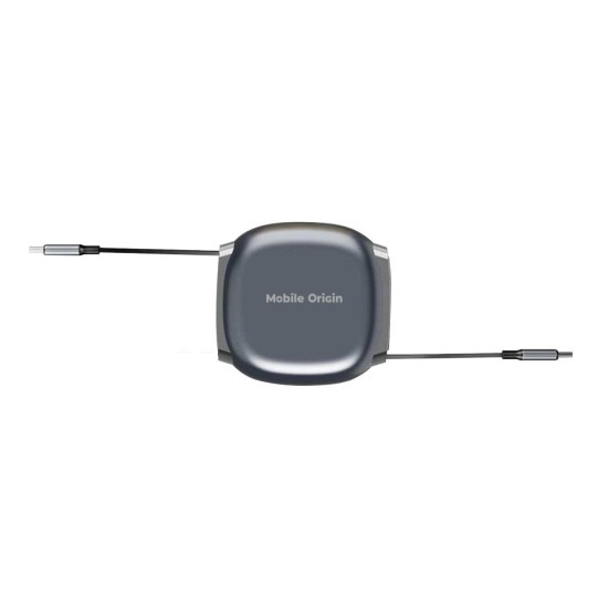Cablu Retractabil Mobile Origin CB7, USB-C la USB-C, 100W, Space Grey (Incarcatoare, MO-CB7-SPG) by www.silkase.ro