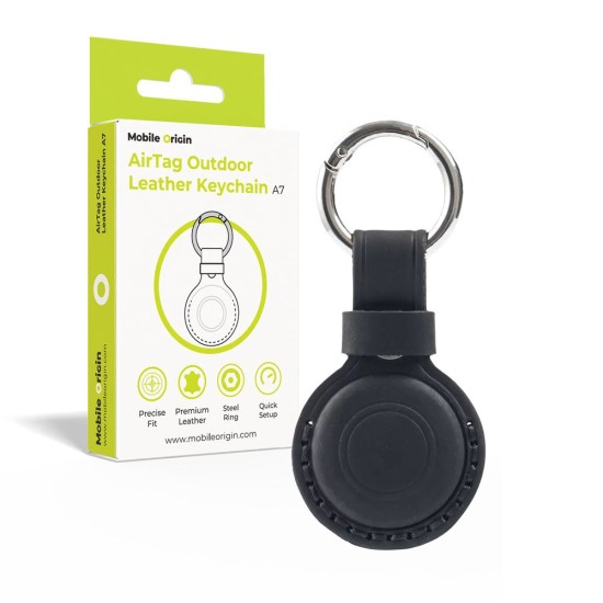 Breloc din Piele Mobile Origin AirTag Outdoor A7, Negru Breloc din Piele Mobile Origin AirTag Outdoor A7, Negru (Ingredi, MO-AOLK-BLK) by www.silkase.ro