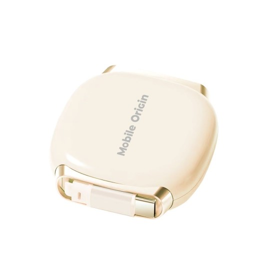 Cablu Retractabil Mobile Origin CB7 USB-C la USB-C, 100W, Power Delivery, Beige (Incarcatoare, MO-CB7-BG) by www.silkase.ro