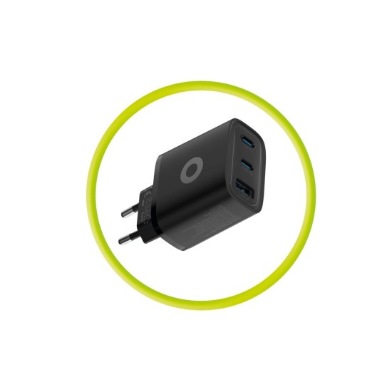 Încărcător de Rețea Mobile Origin GaN 40W MO13, 1x USB-A + 2x USB-C, Negru (Incarcatoare, FRL-GAN40W-MO13-BLK) by www.silkase.ro