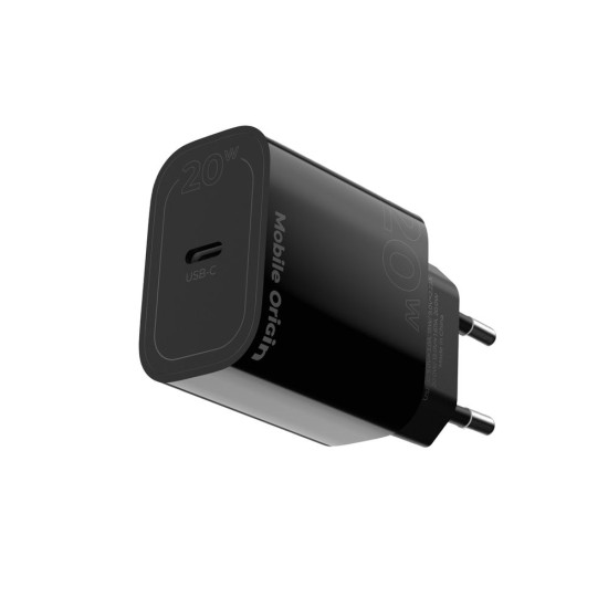 Incarcator de retea Mobile Origin MO11, Power Delivery 20W, 1 x USB-C, Negru (Încărcătoare Rețea, FRL-PD20W-MO11-BLK) by www.silkase.ro
