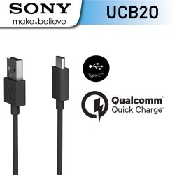 Cablu de Date Original Sony (UCB-20) USB-C, 3A, 1m, Negru (Bulk)