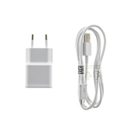 Incarcator de Retea Samsung 8W EP-TA50EWE + Cablu Date microUSB ECB-DU4AWE, Alb (OOB Bulk)
