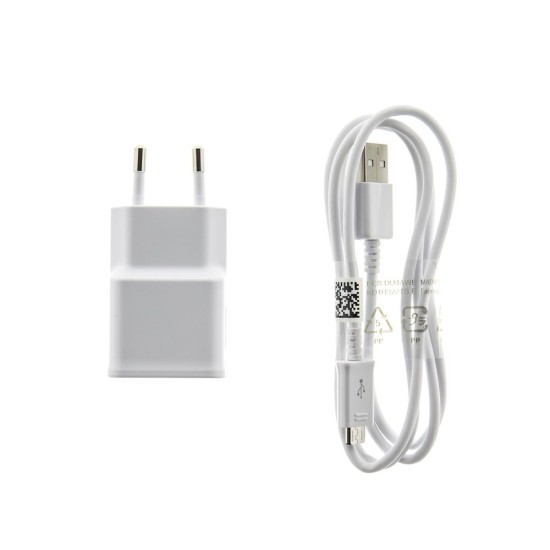 Incarcator de Retea Samsung 8W EP-TA50EWE + Cablu Date microUSB ECB-DU4AWE, Alb (OOB Bulk) (Cabluri Telefon, 2435279) by www.silkase.ro