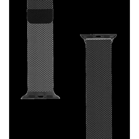 Curea Magnetică Tactical (351) Inox (Milanese Loop) pentru Apple Watch 42/44/45/46mm, Neagră (Bakr, 2445293) by www.silkase.ro