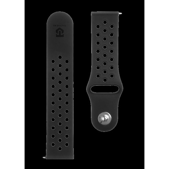 Curea Tactical Dublă din Silicon (234), 22mm, Neagră (Bakr, SH201105) by www.silkase.ro