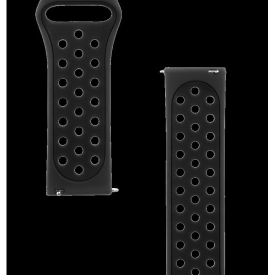 Curea Tactical Dublă din Silicon (234), 22mm, Neagră (Bakr, SH201105) by www.silkase.ro