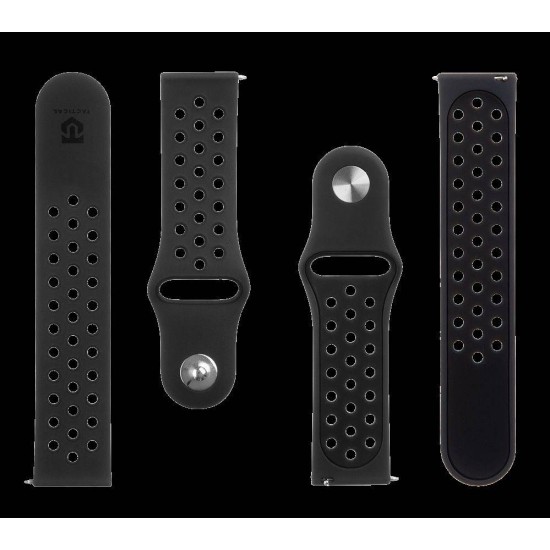 Curea Tactical Dublă din Silicon (234), 22mm, Neagră (Bakr, SH201105) by www.silkase.ro
