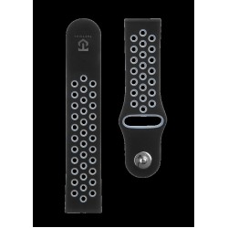 Curea Tactical Dublă din Silicon (267) pentru Ceas 22mm, Negru/Gri