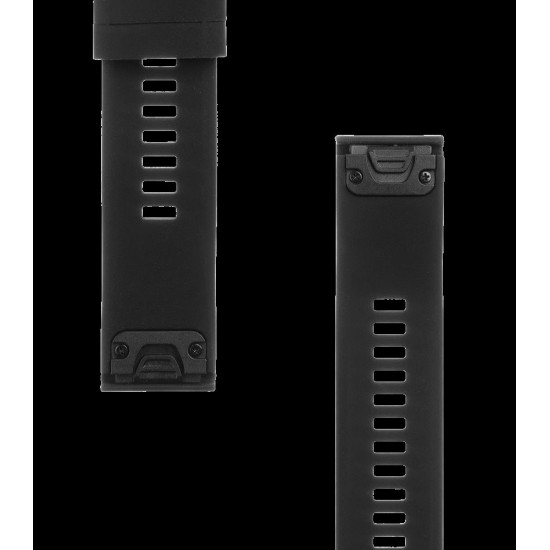 Curea Silicon Tactical (426) QuickFit 22mm pentru Garmin Fenix 5/6/7/8, Neagră (Bakr, GM181005) by www.silkase.ro