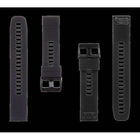 Curea Silicon Tactical (426) QuickFit 22mm pentru Garmin Fenix 5/6/7/8, Neagră (Bakr, GM181005) by www.silkase.ro