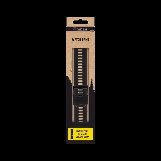 Curea Silicon Tactical (426) QuickFit 22mm pentru Garmin Fenix 5/6/7/8, Neagră (Bakr, GM181005) by www.silkase.ro