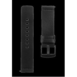Curea Piele Tactical (307) pentru Ceas 22mm, Neagră