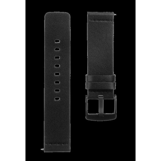 Curea Piele Tactical (307) pentru Ceas 22mm, Neagră (Bakr, SH201126) by www.silkase.ro