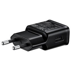Încărcător de Rețea Samsung EP-TA200EBE, USB-A, 15W, Fast Charge, Negru (OOB Bulk)