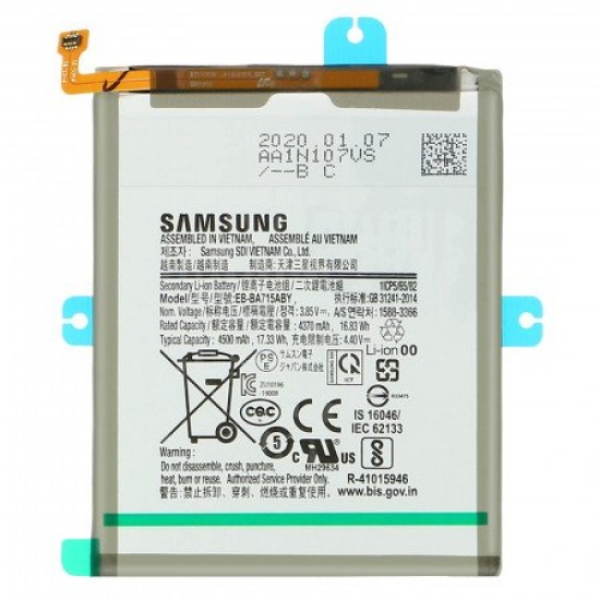 Acumulator Samsung EB-BA715ABY Original pentru Galaxy A71, Li-Ion 4500mAh, Service Pack Acumulator Samsung EB-BA715ABY Original pentru Galaxy A71, Li-Ion 4500mAh, Service Pack (Piese Schimb, GH82-22153A) by www.silkase.ro