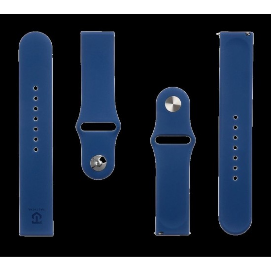 Curea Silicon Tactical (614) pentru Ceas 22mm, Albastru Închis (Bakr, 2452328) by www.silkase.ro