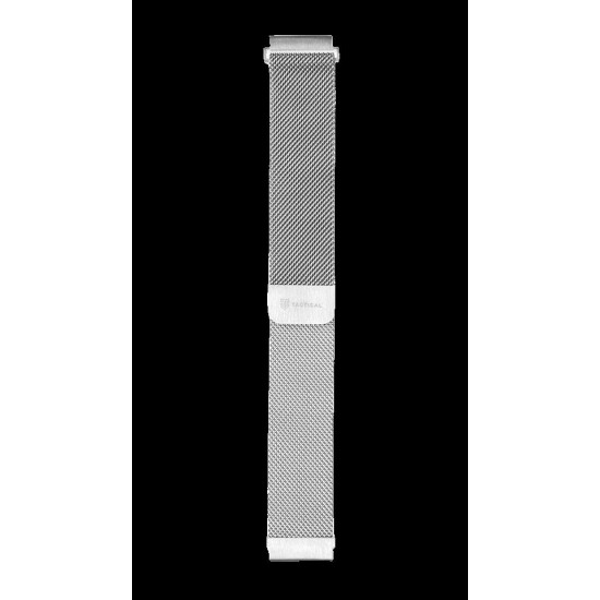 Curea Magnetică Tactical (640) Inox (Milanese Loop) pentru Ceas 20mm, Argintie (Bakr, 2452355) by www.silkase.ro
