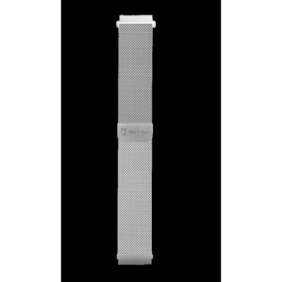 Curea Magnetică Tactical (699) Inox (Milanese Loop) pentru Ceas 22mm, Argintie (Bakr, 2453966) by www.silkase.ro