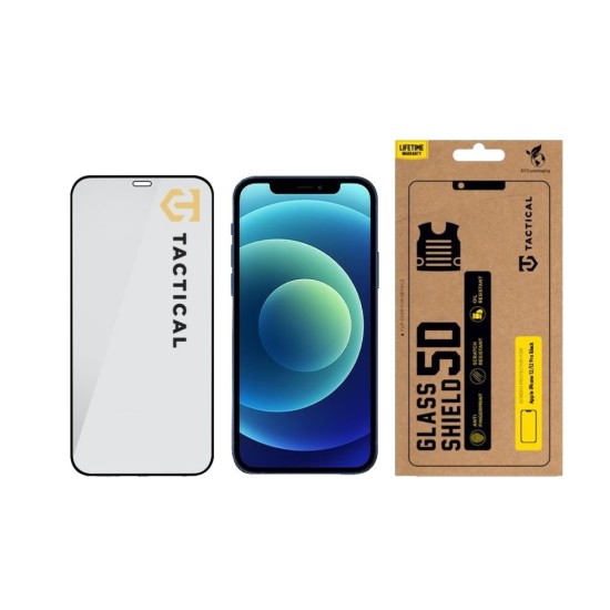 Folie de Sticlă 5D Tactical Glass Shield pentru Apple iPhone 12 / 12 Pro, Neagră (Bakr, 2454061) by www.silkase.ro