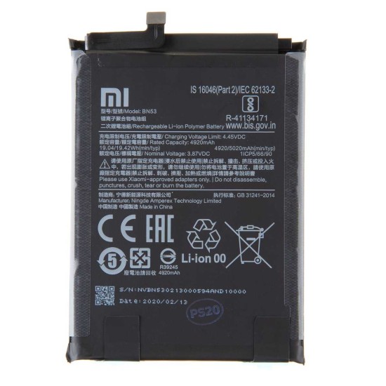 Baterie Originală Xiaomi BN53 5020mAh (Service Pack) Baterie Originală Xiaomi BN53 5020mAh (Service Pack) (Redmi Note 9 Pro, 46020000181G) by www.silkase.ro