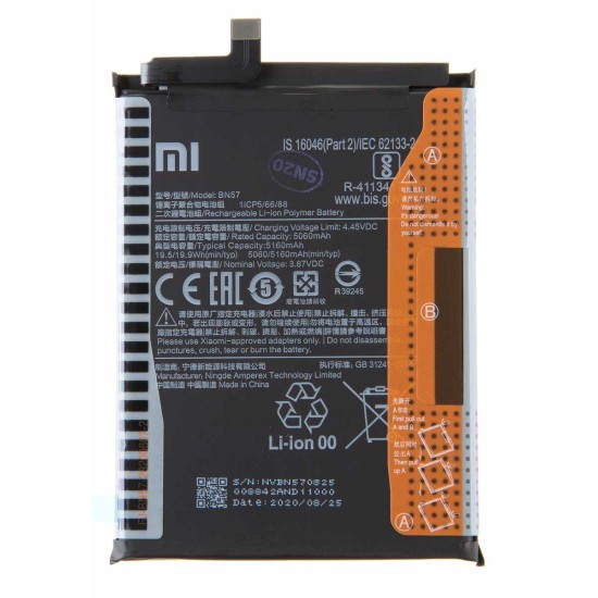 Baterie Originală Xiaomi BN57, 5160mAh, Service Pack Baterie Originală Xiaomi BN57, 5160mAh, Service Pack (Poco X3, 460200003J1G) by www.silkase.ro