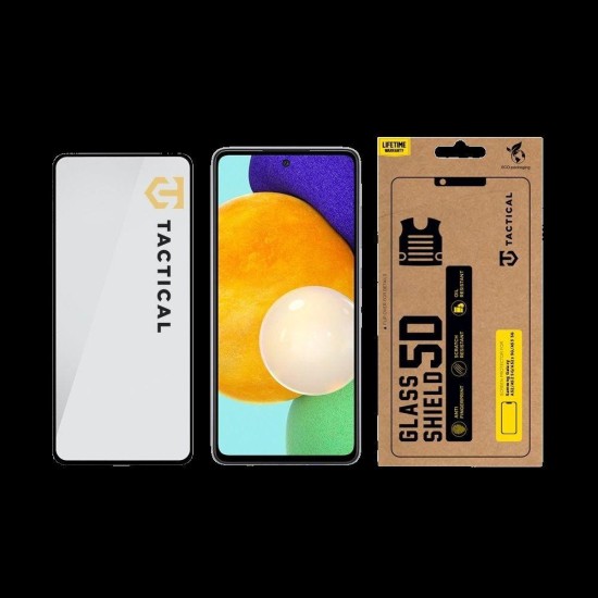 Folie de Sticlă 5D Tactical Glass Shield pentru Samsung Galaxy A52 / A52s / A53 5G, Neagră (Bakr, 57983102434) by www.silkase.ro