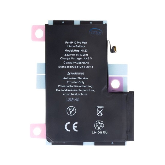 Acumulator Baterie pentru iPhone 12 Pro Max, 3687mAh Li-Ion (Bulk) (Piese Schimb, 57983102957) by www.silkase.ro