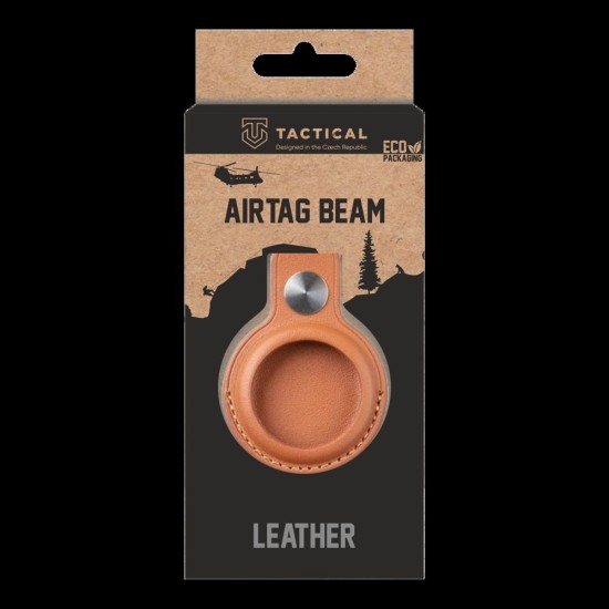 Breloc Piele Tactical Airtag Beam pentru Apple AirTag, Maro (Bakr, 57983104009) by www.silkase.ro