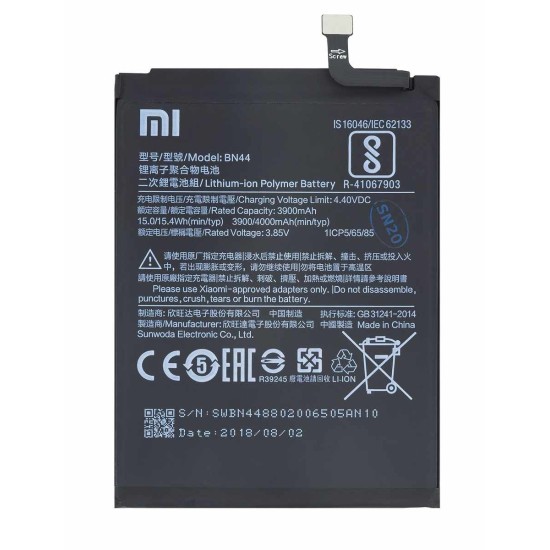 BN44 Xiaomi Original Battery 4000mAh (Service Pack) BN44 Xiaomi Original Battery 4000mAh (Service Pack) (Piese Schimb, 46BN44A02093) by www.silkase.ro