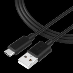 Cablu de Date și Încărcare Tactical Smooth Thread, USB-A la USB-C, 2m, Negru