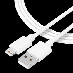 Cablu Tactical Smooth Thread USB-A la Lightning, 2m, Alb