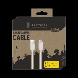 Cablu Tactical Smooth Thread USB-A la Lightning, 2m, Alb