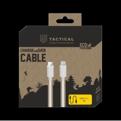 Cablu Tactical Smooth Thread USB-C la Lightning, 1m, Alb