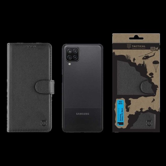 Husa Tactical Field Notes pentru Samsung Galaxy A12, Neagra (Bakr, 57983106206) by www.silkase.ro