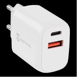 Încărcător Rețea Tactical Base Plug Dual 20W (USB-A + USB-C), Alb