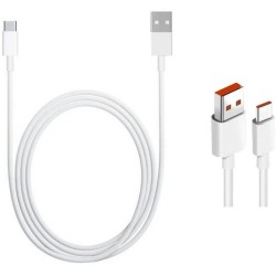 Cablu de Date Original Xiaomi USB-C, 5A, 1m, Alb (Bulk)
