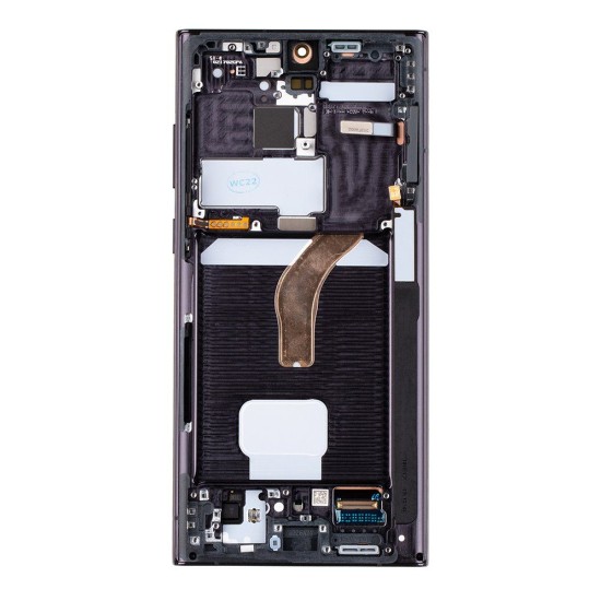 Ecran LCD cu Touch și Ramă Original Samsung Galaxy S22 Ultra S908B, Phantom Black (Service Pack) (Piese Schimb, GH82-27488A) by www.silkase.ro