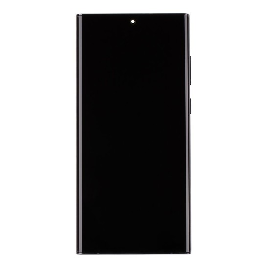 Ecran LCD cu Touch și Ramă Original Samsung Galaxy S22 Ultra S908B, Phantom Black (Service Pack) (Piese Schimb, GH82-27488A) by www.silkase.ro