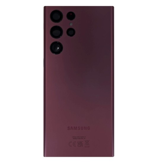Capac Baterie Spate Original Samsung Galaxy S22 Ultra (S908B), Vișiniu (Burgundy) (Service Pack) (Bakr, GH82-27457B) by www.silkase.ro