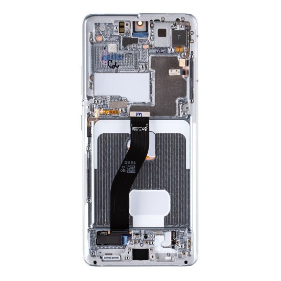 Display LCD Samsung Galaxy S21 Ultra SM-G998 cu Touch Unit și Ramă, Phantom Silver (Service Pack) (Piese Schimb, GH82-26035B) by www.silkase.ro