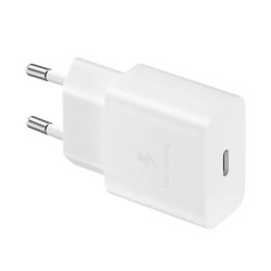 Set Încărcător de Rețea Original Samsung 15W EP-T1510EWE + Cablu Date USB-C la USB-C EP-DA705BWE, Alb (Bulk)