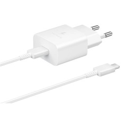 Set Încărcător de Rețea Original Samsung 15W EP-T1510EWE + Cablu Date USB-C la USB-C EP-DA705BWE, Alb (Bulk)
